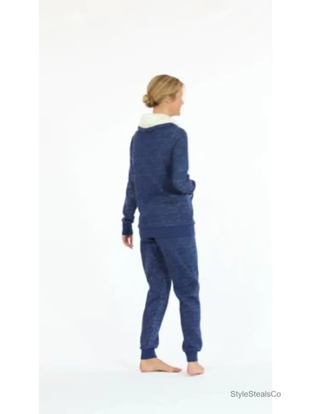 Women's Sherpa Fleece Cowl Neck Pajama Set - PajamaGram Lounge Set - Cotton